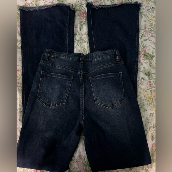 YMI High Rise Flare Distressed Blue Jeans - Picture 2 of 4